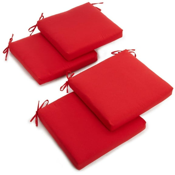 20-inch by 19-inch Twill Chair Cushion (Set of Four) - Red