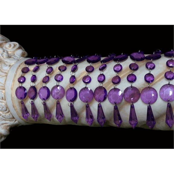 20 inches Faux Crystal Made of Acrylic Bead Hanging Decorative Chain Purple (12 Pieces)