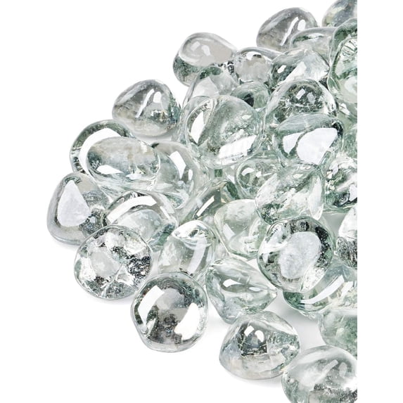 20 lb Fire Glass Diamonds 1 Inch Clear Fire Glass for Propane Fire Pit, Decorative Fire Pit Glass for Gas Fireplace