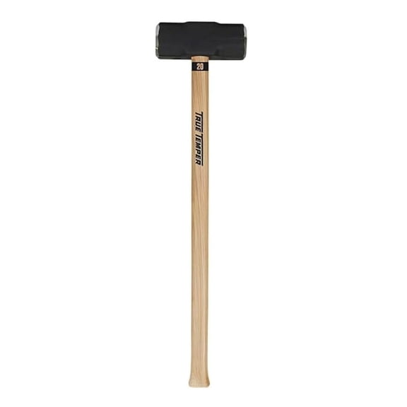 20 lb Sledge Hammer - 36 Inch Hickory Handle - Forged Steel Head - Heavy Duty Demolition Tool - Construction, Wrecking, Driving Stakes