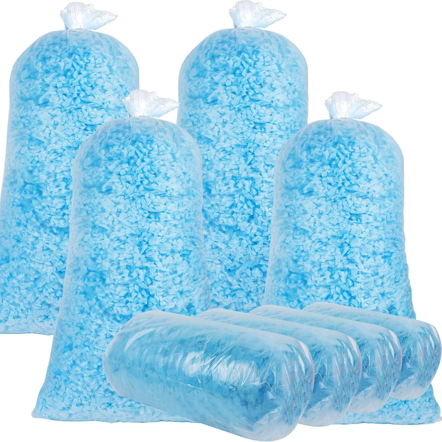 20 lbs Bean Bag Filler Foam, Shredded Gel Memory Foam Filling, Premium Soft and Comfortable Pillow Stuffing Foam for Couch Cushion Dog Bed Chair Arts Crafts Stuffed Animal