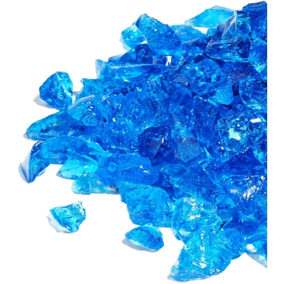 20 lbs Fire Glass for Propane Fire Pit, 1/2-Inch Decorative Fireplace Glass Rocks for Fire Pit Table, Turquoise