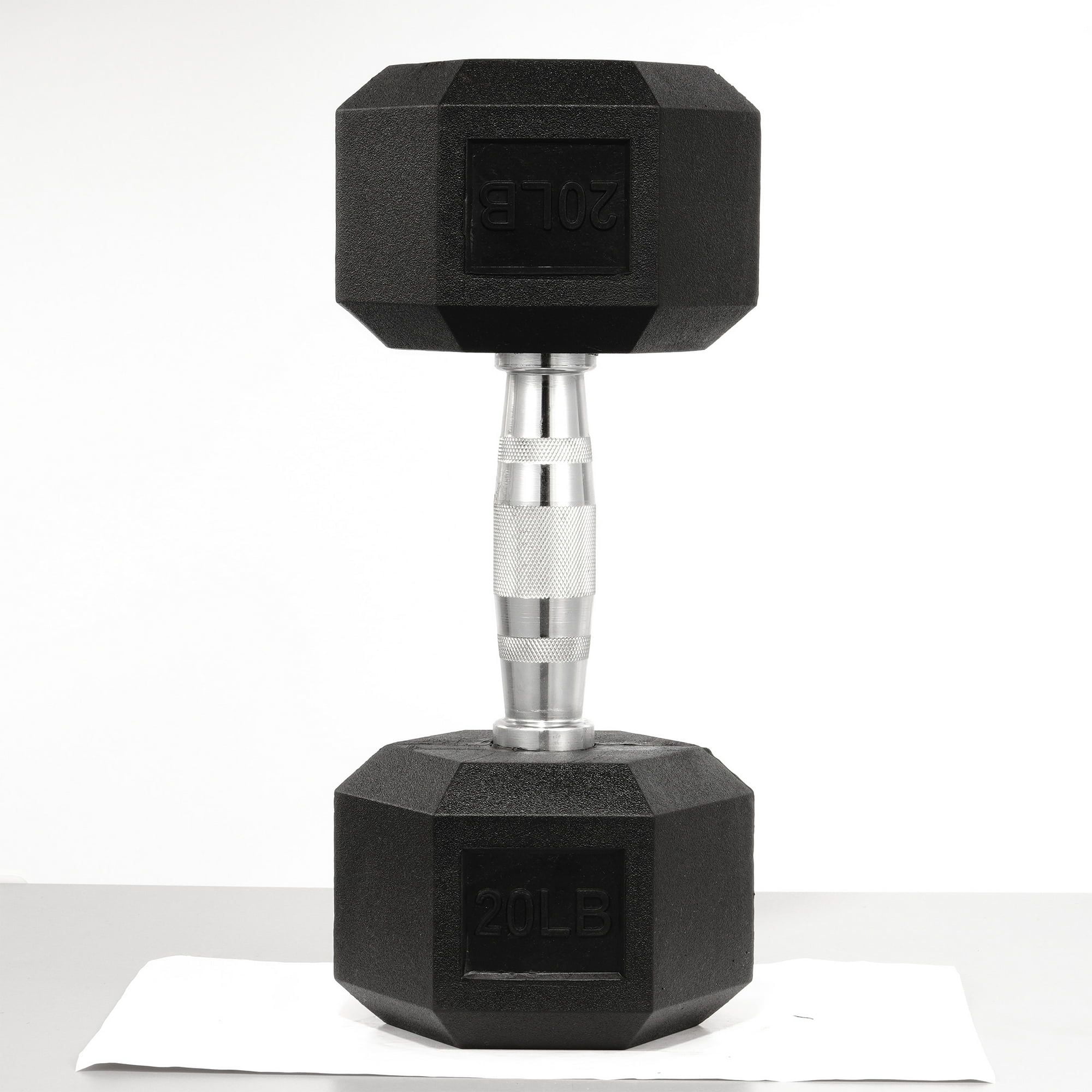 20 lbs Hex Dumbbells with Rubber Coated, Hand Weights for Exercises and Fitness