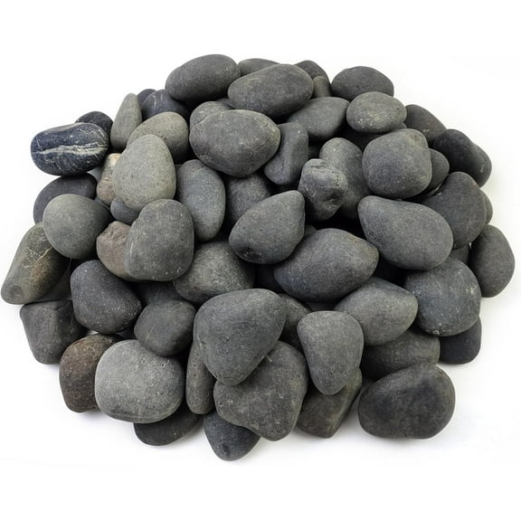 20 lbs Natural Unpolished Black Rocks Mexican Beach Pebbles, 2-3 Inch Decorative Black River Rocks for Outdoor Landscaping, Garden Paving, Plant Rocks, Fountain and Walkways