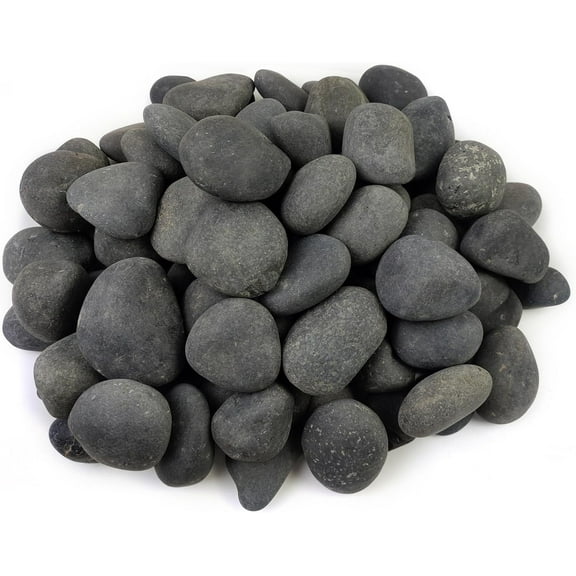 20 lbs Natural Unpolished Black Rocks Mexican Beach Pebbles, 3-4 Inch Decorative Black River Rocks for Landscaping, Planters, Garden Paving, Walkways, Plant Rocks and Outdoor Decorayive Rocks