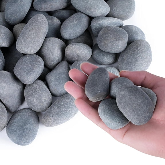 20 lbs River Rocks for Landscaping, 1-2 inch Natural Rocks for Aquarium, Fish Tank, Decorative Garden Stones for Plants, Flower Pots, Vase, Walkways