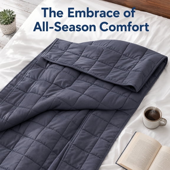 20 lbs Weighted Blanket Queen Size (60x80 Inches) - Cooling Breathable Heavy Microfiber with Glass Beads, Soft Thick Comforter for All-Season Use