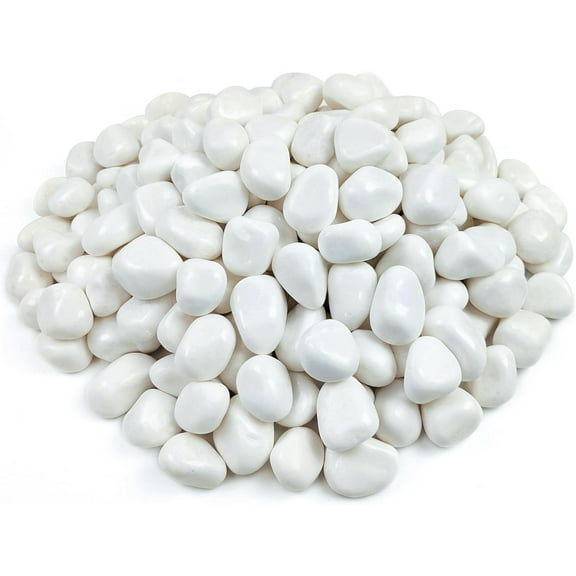 20 lbs White River Rocks for Landscaping, 1-2 Inch Polished Pebbles Stones for Indoor Plants, Vases, Fish Tank, Garden, Top Dressing and Bottem Drainage