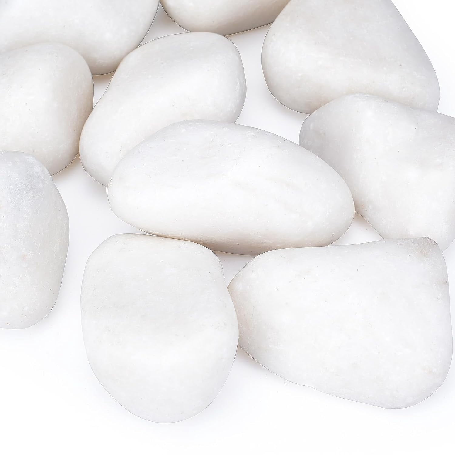 Large Deco Rocks 20 lbs White Rocks for Landscaping, 2-3Inch River Rocks for Plants ...