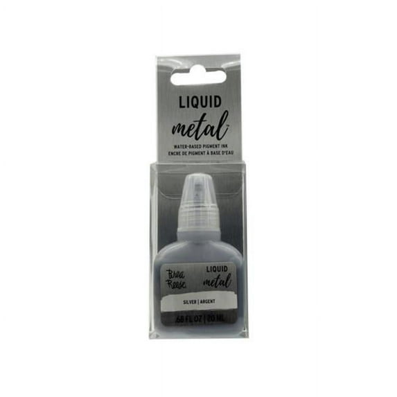 20 ml Brea Reese Liquid Metal Silver Colored Water Based Pigment Ink - Pack of 66