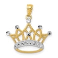 thumbnail image 1 of 20 mm 14K Yellow Gold & Rhodium Crown Pendant, 1 of 1