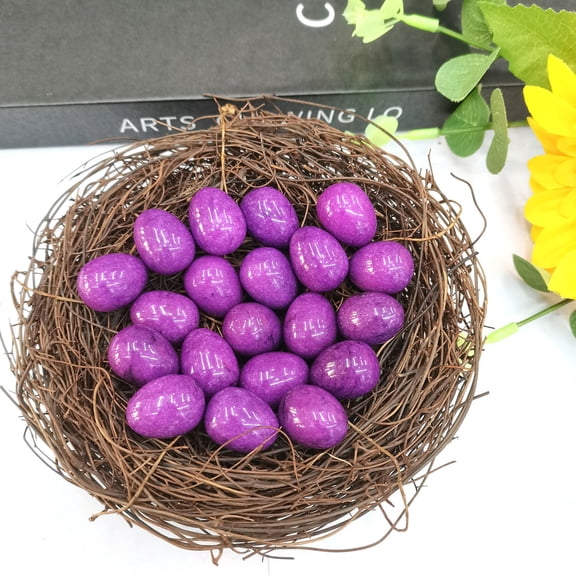 20 mm Crystal Mini Striped Ringed Side Material Small Big Crystal Base Egg Ornament for Easter Decorations and Bird-Themed Collectibles
