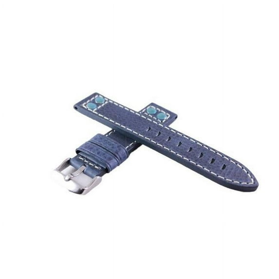20 mm Men Blue Brand Leather Strap, Blue