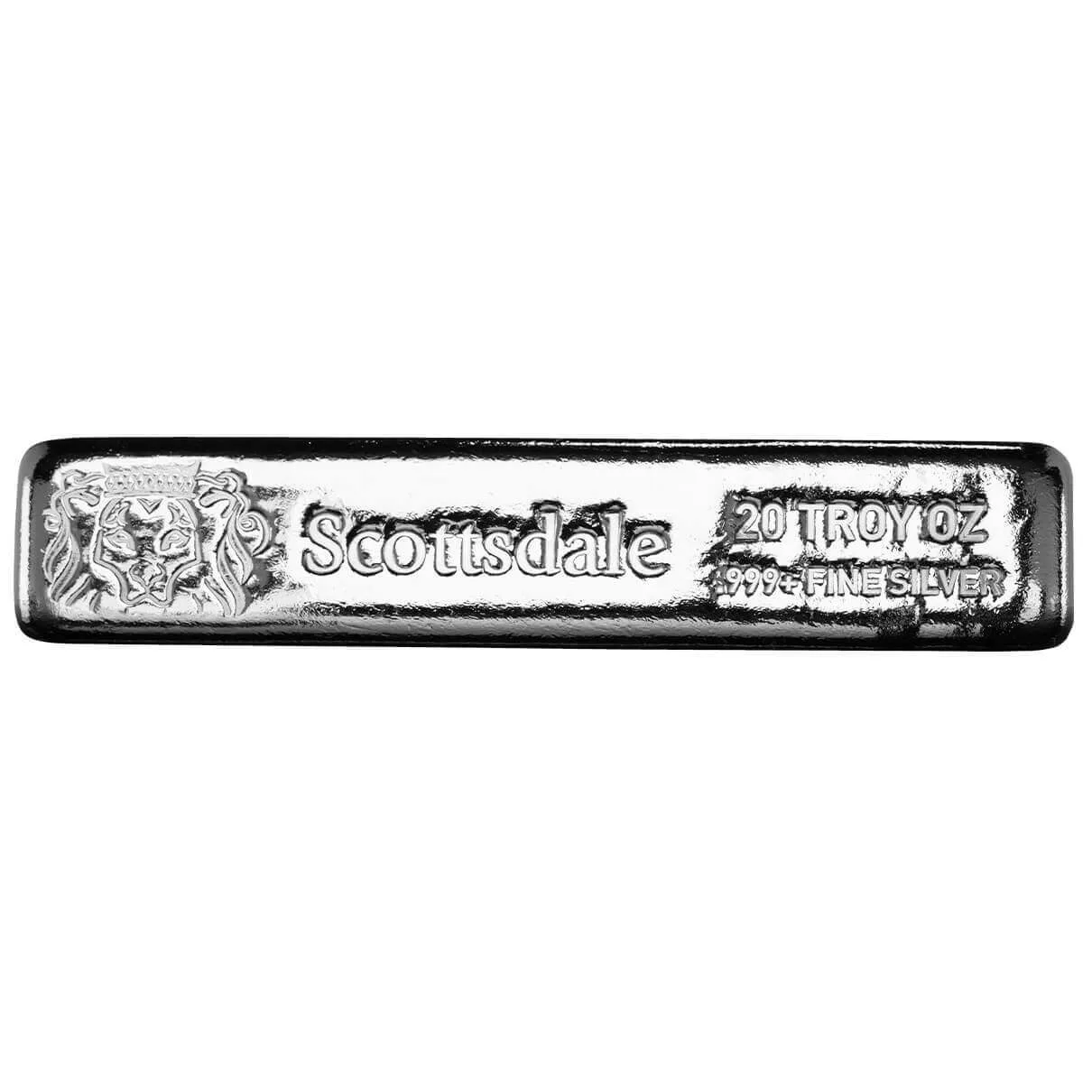20 oz .999 Silver Bar - Scottsdale Mint CL20 Silver Bullion Bar