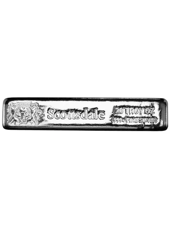 20 oz .999 Silver Bar - Scottsdale Mint CL20 Silver Bullion Bar