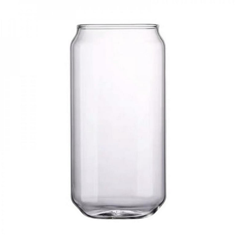 Rainforce 20 Oz Glass Cups With Lids And Straws, Beer Can Shaped