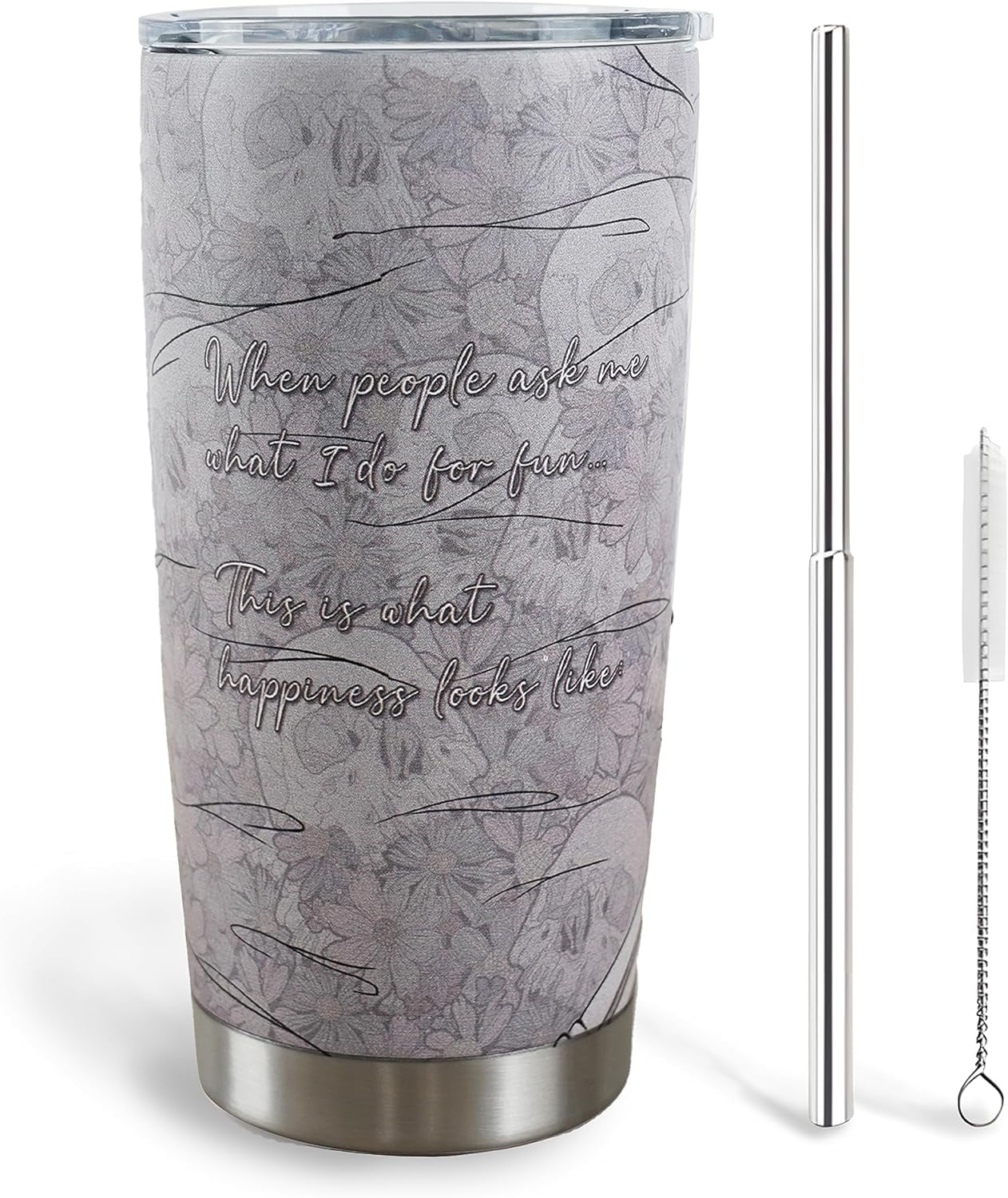 Glass Tumbler With Lid & Straw - Cats
