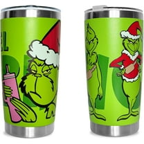 20 oz Christmas Grinhi Tumbler with Straw, Stainless Steel Travel Tumbler for