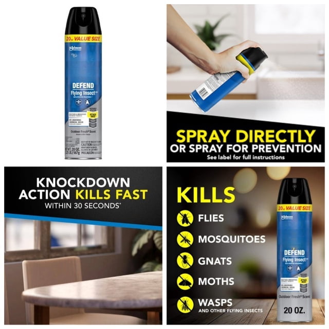 20 oz Defend Flying Insect Killer 7, Flying Insect Spray Can, Outdoor ...