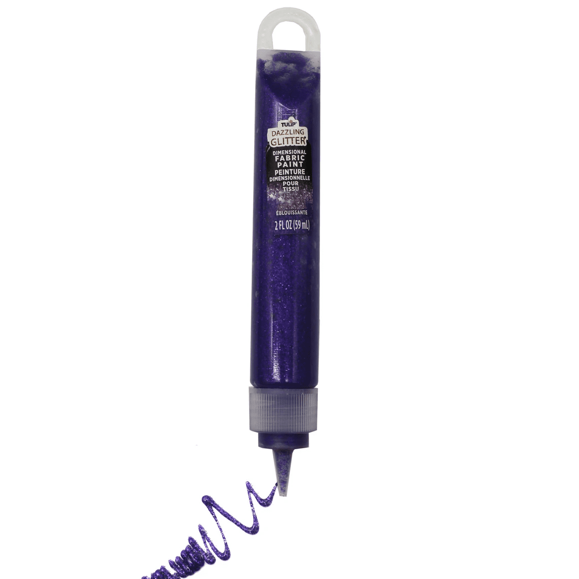 20 oz Fabric Glitter Paint Pen in Amethyst, Durable Textile Paint for Customizing Pillows, Clothing, Washable Acrylic Formula with Sparkling Finish, Ideal for DIY, Crafts, Fabric Projects, Bulk