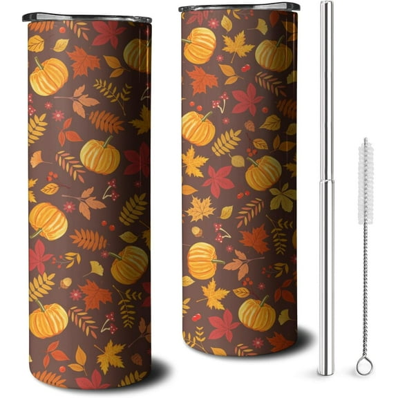 20 oz Fall Pumpkin Tumbler Insulated Stainless Tumbler, Fall Travel Coffee Cup Water Botter, Autumn Fall Gift for Thanksgiving Christmas