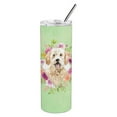 thumbnail image 1 of 20 oz Goldendoodle Green Flowers Double Walled Stainless Steel Skinny Tumbler, 1 of 1