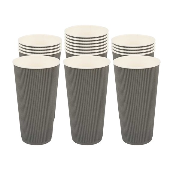 Restpresso 20 oz Gray Paper Coffee Cup - Ripple Wall - 3 1/2" x 3 1/2" x 6 1/4" - 250 count box