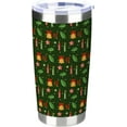 thumbnail image 1 of 20 oz Insulated Tumbler, Merry Christmas Tumbler with Lid and Straw, Green Mistletoe Candle Bell Coffee Mug Cup, Christmas Gift for Dad Mom Family Friends, 1 of 6