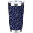 thumbnail image 1 of 20 oz Insulated Tumbler, Merry Christmas Tumbler with Lid and Straw, Holiday Spirit Snowflake Coffee Mug Cup, Christmas Gift for Dad Mom Family Friends, 1 of 6