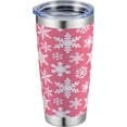 thumbnail image 1 of 20 oz Insulated Tumbler, Pink Christmas Tumbler with Lid and Straw, Holiday Pink Snowflake Travel Coffee Mug Cup, Birthday Christmas Gift for Women Her, 1 of 1