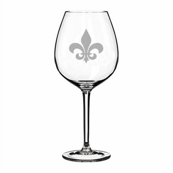 20 oz Jumbo Wine Glass Fleur-de-lis