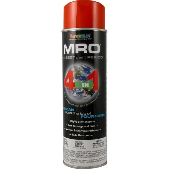 20 oz MRO Safety Enamel High Solids Spray Paint, Orange