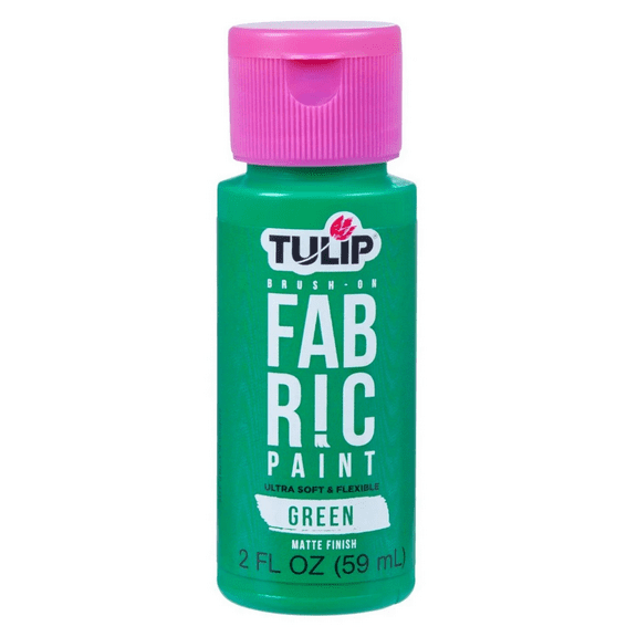 20 oz Matte Brush On Fabric Paint, Vibrant, Smooth Finish Textile Paint for Clothes, Accessories, Décor, Flexible, Soft Feel After Wash, Application for DIY, Craft, Beginners, Artists, Bulk, Green