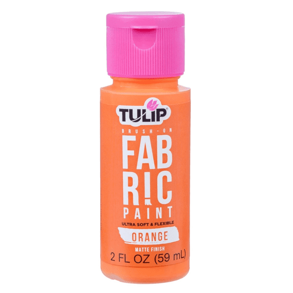 20 oz Matte Brush On Fabric Paint, Vibrant, Soft, Flexible Finish for Apparel, Accessories, Home Decor, Smooth Application, Wash Resistant, Perfect for Beginners, Experienced Crafters, Bulk, Orange