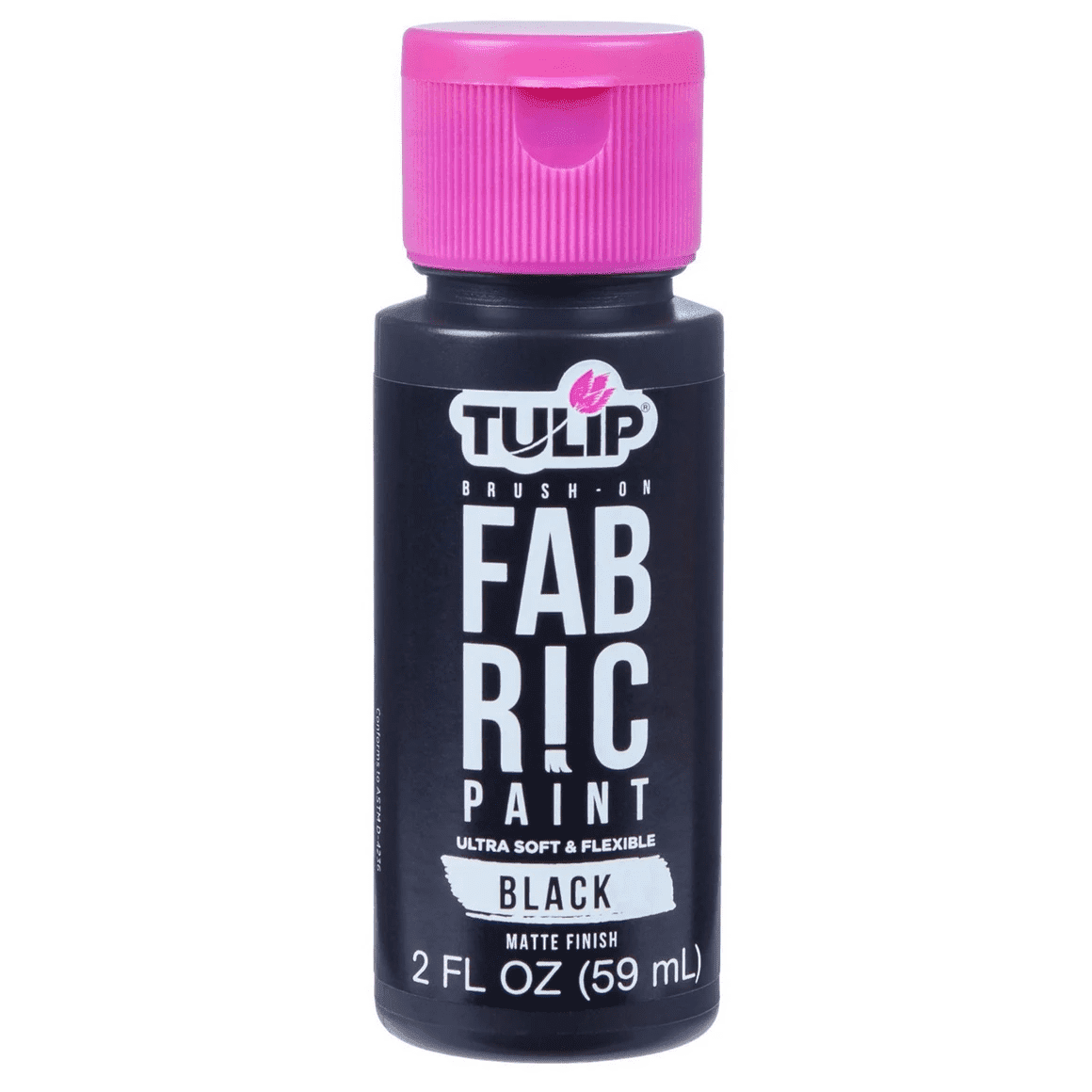 20 oz Matte Brush On Fabric Paint, Vibrant, Soft, Flexible Finish for Apparel, Accessories, Home Decor, Smooth Application, Wash Resistant, Perfect for Beginners, Experienced Crafters, Bulk, Black