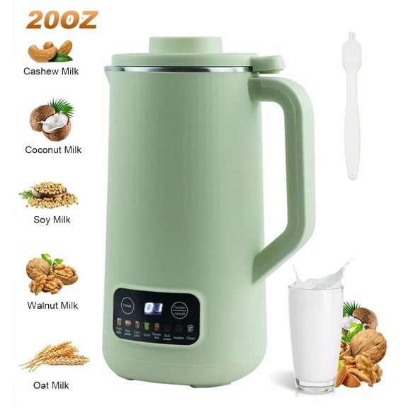 Soy Nut Milk Maker Machine, 20oz Multi-Functional Automatic Milk Machine,Oat,and Dairy Free Beverages with 12 Hours Timer/Auto-clean/Room Temp/Keep Warm/Boil, 36,000R/Min