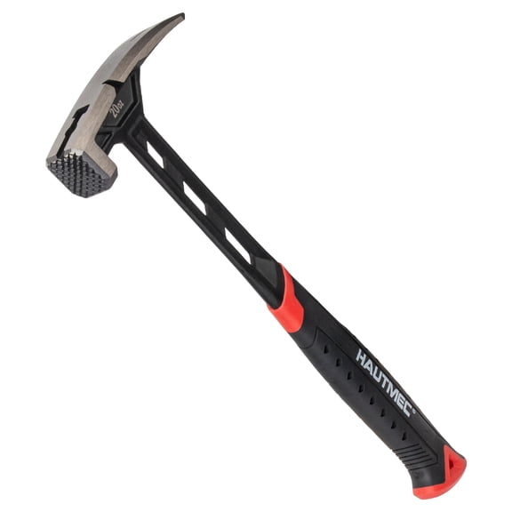 20 oz. One Piece Forged Framing Hammer With Straight Rip Claw Hammer, Milled Face, Shock-Absorbing Grip, with Magnetic Nail Holder, HT0371-HM