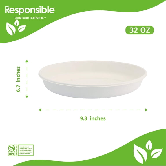 20 oz Oval Burrito Bowls | Tree-Less™ Compostable Molded Fiber