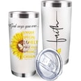 thumbnail image 1 of 20 oz Religious Inspirational God Says You Are Insulated Vacuum Tumbler with Lid, Faith Sign Sunflower Butterfly Stainless Steel Double Wall Cup for Hot Cold Coffee, Travel Mug Gifts for Women, 1 of 5