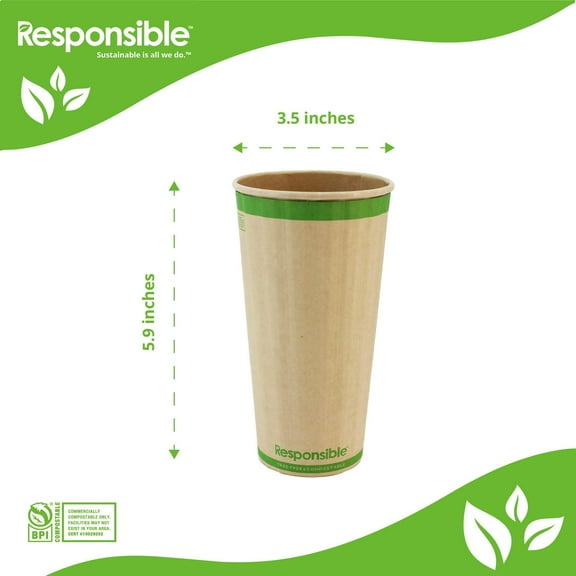 20 oz Rigid Insulated Hot Cups | Tree-Less™ Compostable Paper