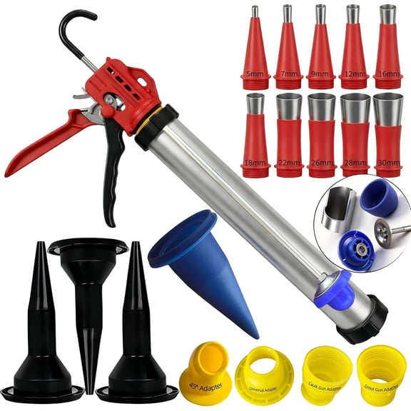 20 oz Sausage Caulk Gun | One-Touch Drip-Free, 18:1 High-Thrust Round Rod Pro Sealant Gun, Effortless Professional Design with Crack-Resistant Plunger