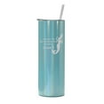 thumbnail image 1 of 20 oz Skinny Tall Tumbler Stainless Steel Vacuum Insulated Travel Mug Cup With Straw I Want To Be Where The People Aren't Mermaid (Light Blue Iridescent Glitter), 1 of 1