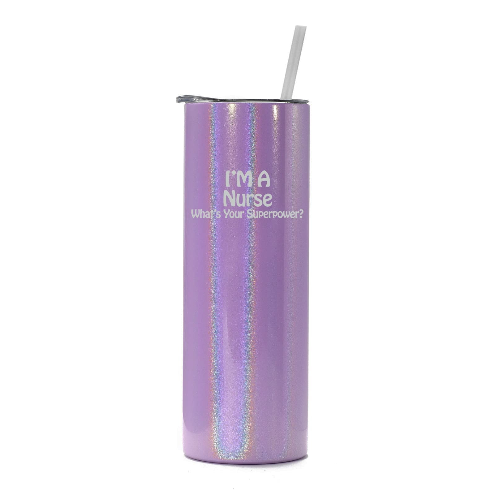 20oz Personalized Nurse Tumbler - Stainless Steel Vacuum Insulated Cup With Straw & Lid, Custom Gift For Nurses