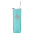 thumbnail image 1 of 20 oz Skinny Tall Tumbler Stainless Steel Vacuum Insulated Travel Mug With Straw Texas Home (Light Blue), 1 of 1