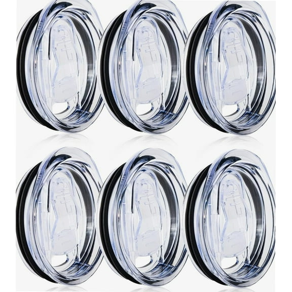 20 oz Skinny Tumbler Replacement Lids 6 Pack, Plastic Splash Resistant Lids Covers Spill Proof，2.75in Cup Mouth Compatible with Yeti Rambler and More Tumbler Cups