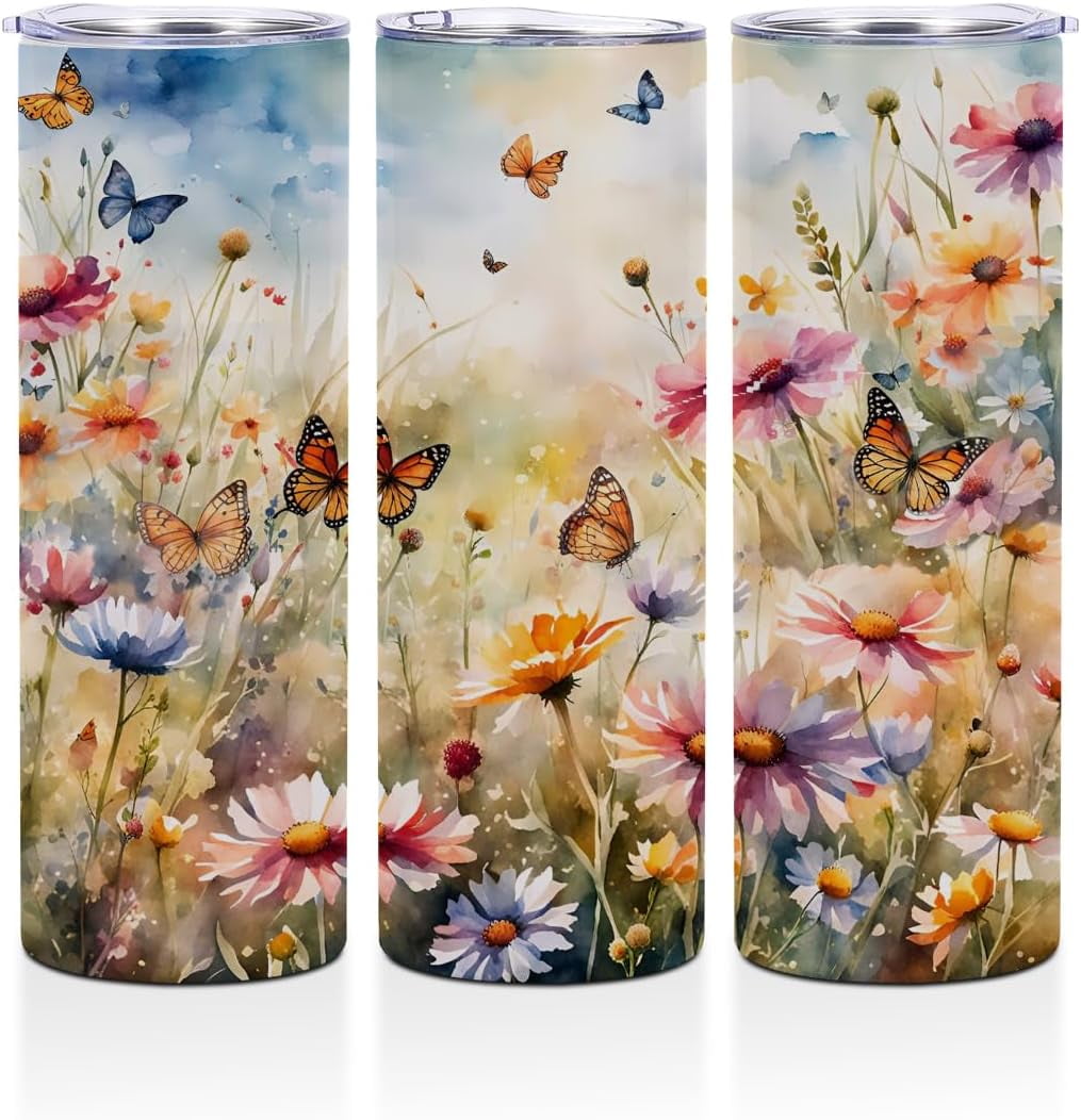 20 oz Skinny Tumbler Stainless Steel Slim Insulated Tumblers Straight