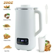 20oz Fully Automatic Soymilk Machine, Multifunctional Nut Milk Machine, Timed Keep Warm and Automatic Cleaning, White