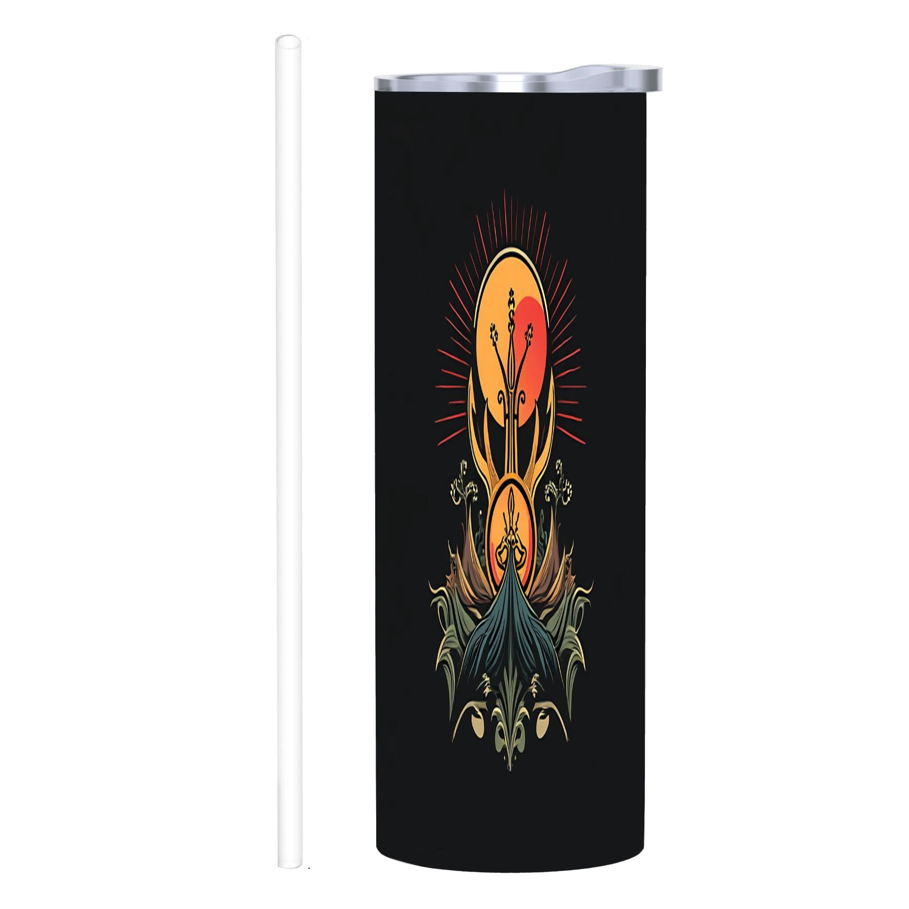 20 oz Stainless Steel Insulated Tumbler - Artistic Black Design with ...