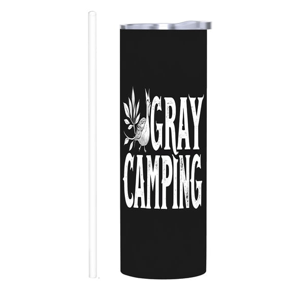 20 oz Stainless Steel Insulated Tumbler - Black with Distressed ' GRAY ...