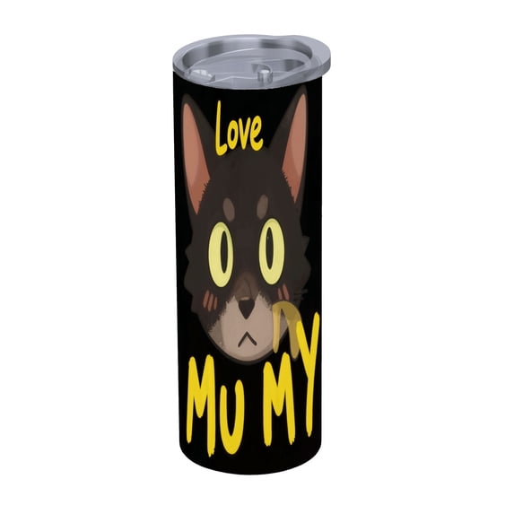 20 oz Stainless Steel Insulated Tumbler - Cute Cat Design with ' Love ...